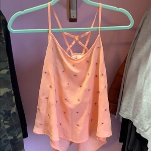 Light orange flowy tank top🌼